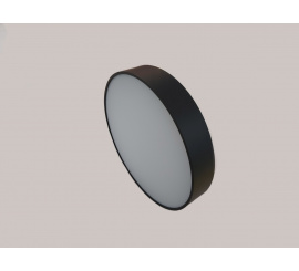 Потолочный накладной светильник ROUND-OUT-07-BL-WW (теплый белый свет, черный корпус) D350