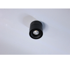 Потолочный накладной светильник ROUND-OUT-01-1-BL-WW (теплый белый свет, черный корпус) 