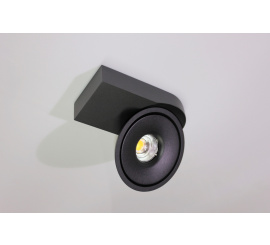 Потолочный накладной светильник ROUND-OUT-02-BL-WW (теплый белый свет, черный корпус) 
