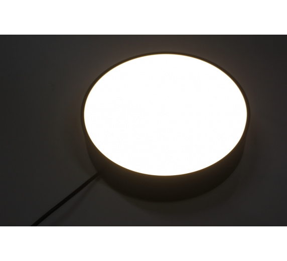 Потолочный накладной светильник ROUND-OUT-04-BL-WW (теплый белый свет, черный корпус) D260 фото 4