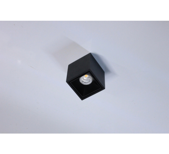 Потолочный накладной светильник SQUARE-OUT-01-1-BL-WW (теплый белый свет, черный корпус)  фото 1