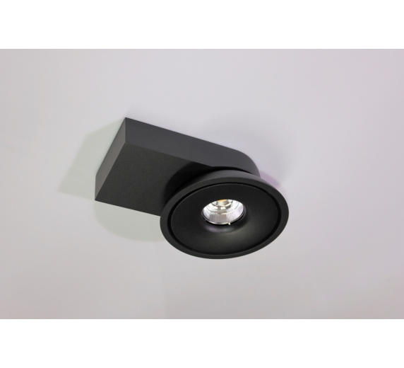 Потолочный накладной светильник ROUND-OUT-02-BL-WW (теплый белый свет, черный корпус)  фото 2