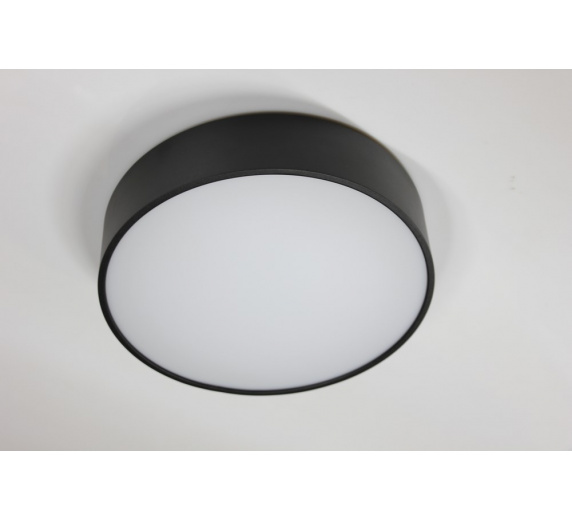 Потолочный накладной светильник ROUND-OUT-04-BL-WW (теплый белый свет, черный корпус) D260 фото 1