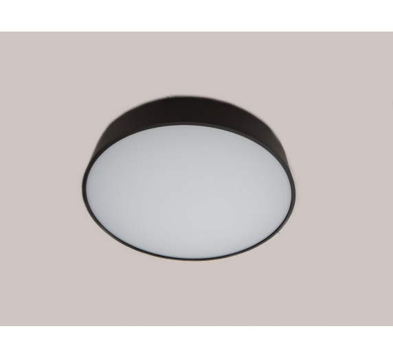 Потолочный накладной светильник ROUND-OUT-07-BL-WW (теплый белый свет, черный корпус) D350 фото 2